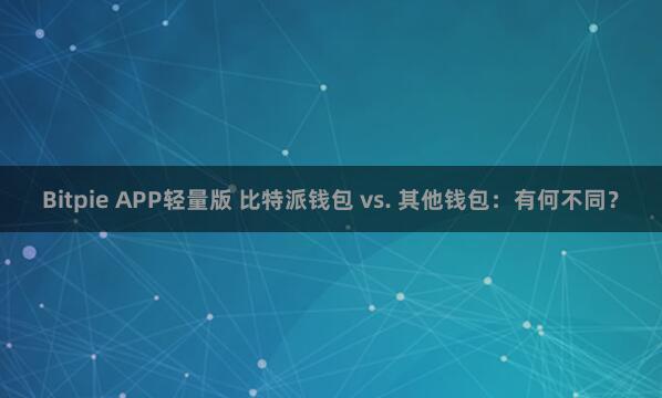 Bitpie APP轻量版 比特派钱包 vs. 其他钱包：有何不同？