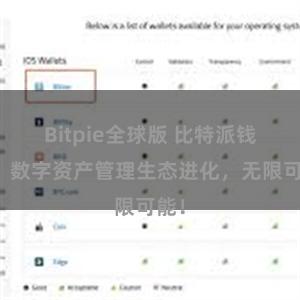 Bitpie全球版 比特派钱包：数字资产管理生态进化，无限可能！