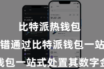 比特派热钱包  用户不错通过比特派钱包一站式处置其数字金钱