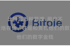 比特派币种管理  用户不错安全地存储、往返和责罚他们的数字金钱